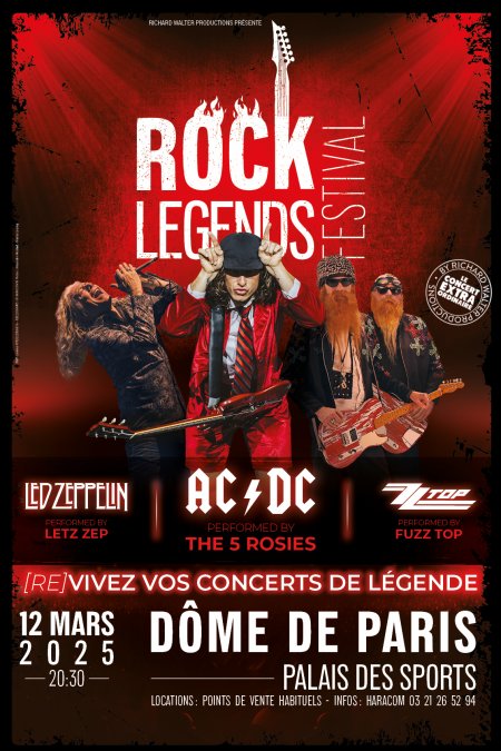 ROCK à PARIS : ROCK LEGENDS Tribute to Led Zeppelin, AC/DC, ZZ Top le 12 mars 2025 au Dôme de Paris